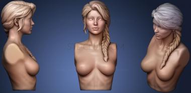 3D мадэль Девушка с волосами (STL)